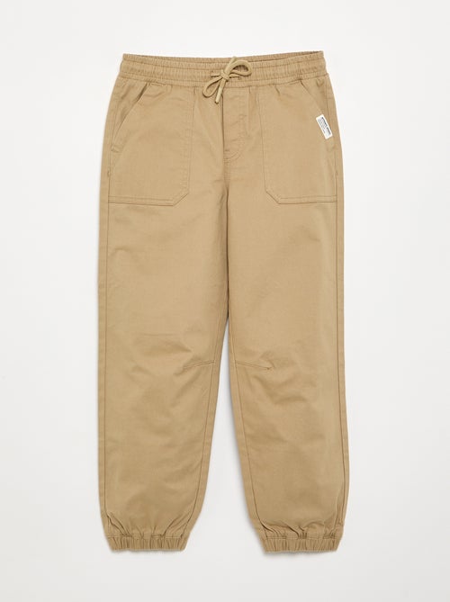 Joggerbroek van twill - comfortabele pasvorm - Kiabi