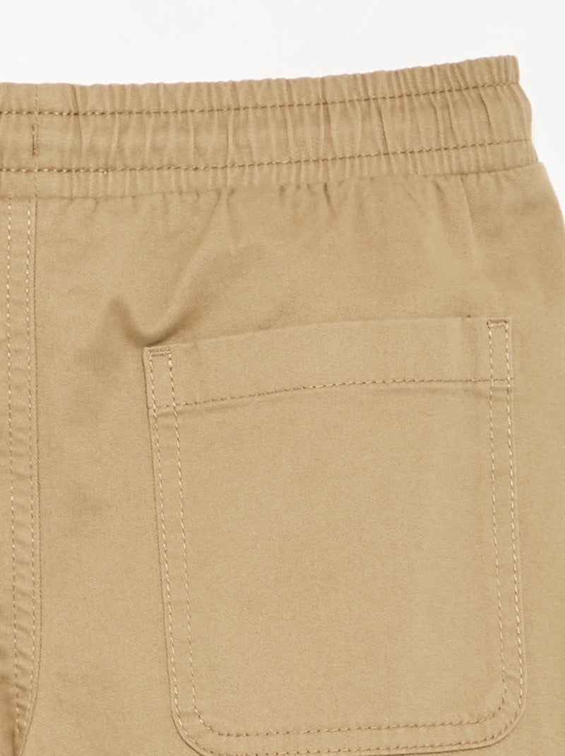 Joggerbroek van twill - comfortabele pasvorm Biege - Kiabi