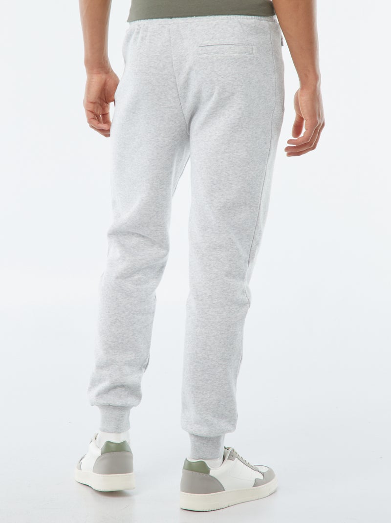 Joggingbroek met 2 zakken met ritsje - van sweatstof met zachte, geruwde binnenzijde Grijs - Kiabi