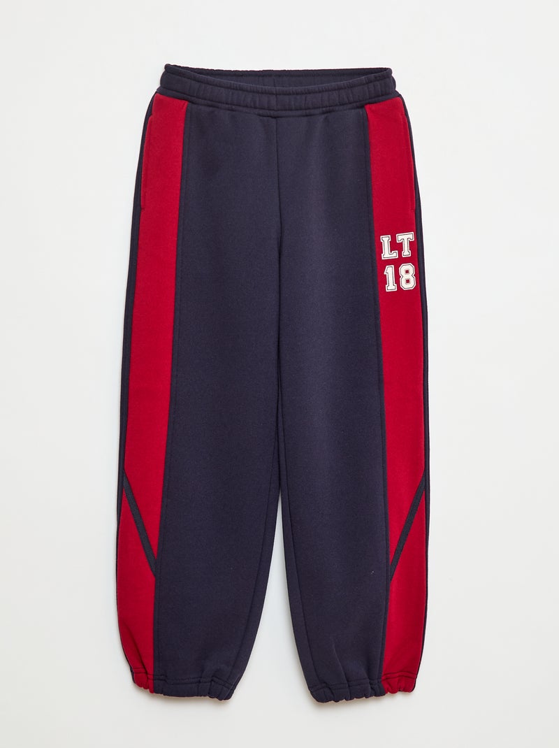 Joggingbroek met contrasterende bies Blauw - Kiabi