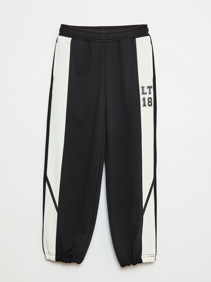 Joggingbroek met contrasterende bies Zwart - Kiabi