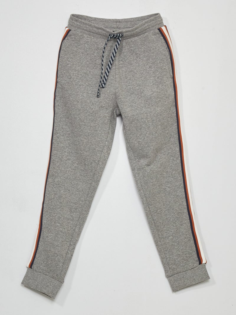 Joggingbroek met contrasterende strepen GRIJS - Kiabi