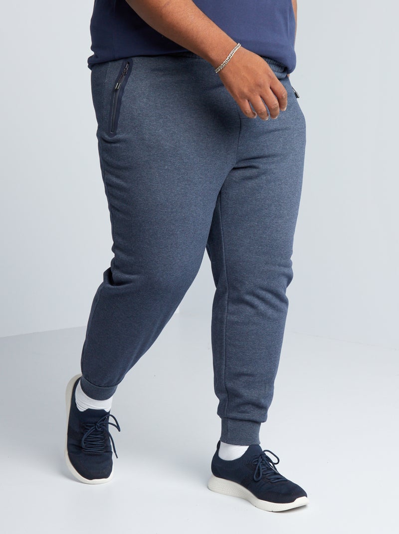 Joggingbroek met elastische tailleband - blauw grijs - Kiabi