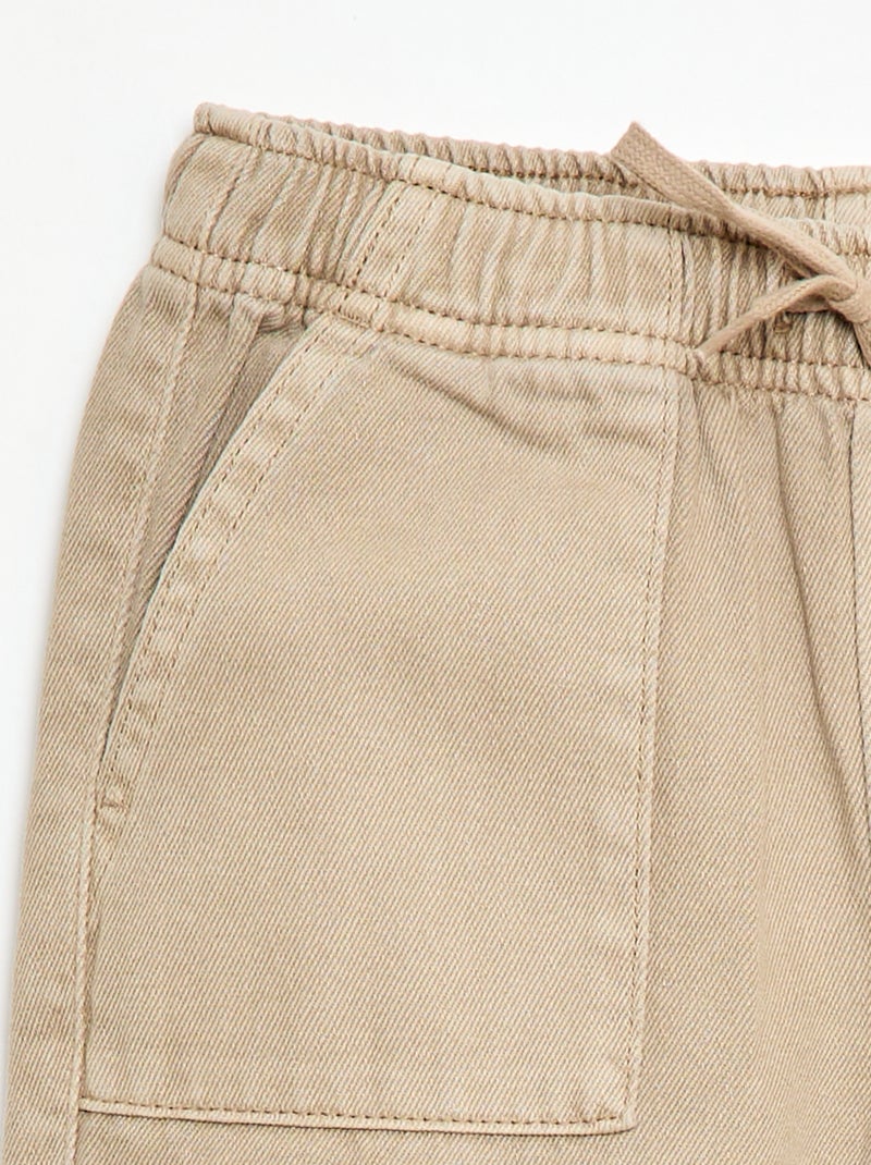 Joggingbroek met elastische tailleband en trekkoordjes Biege - Kiabi