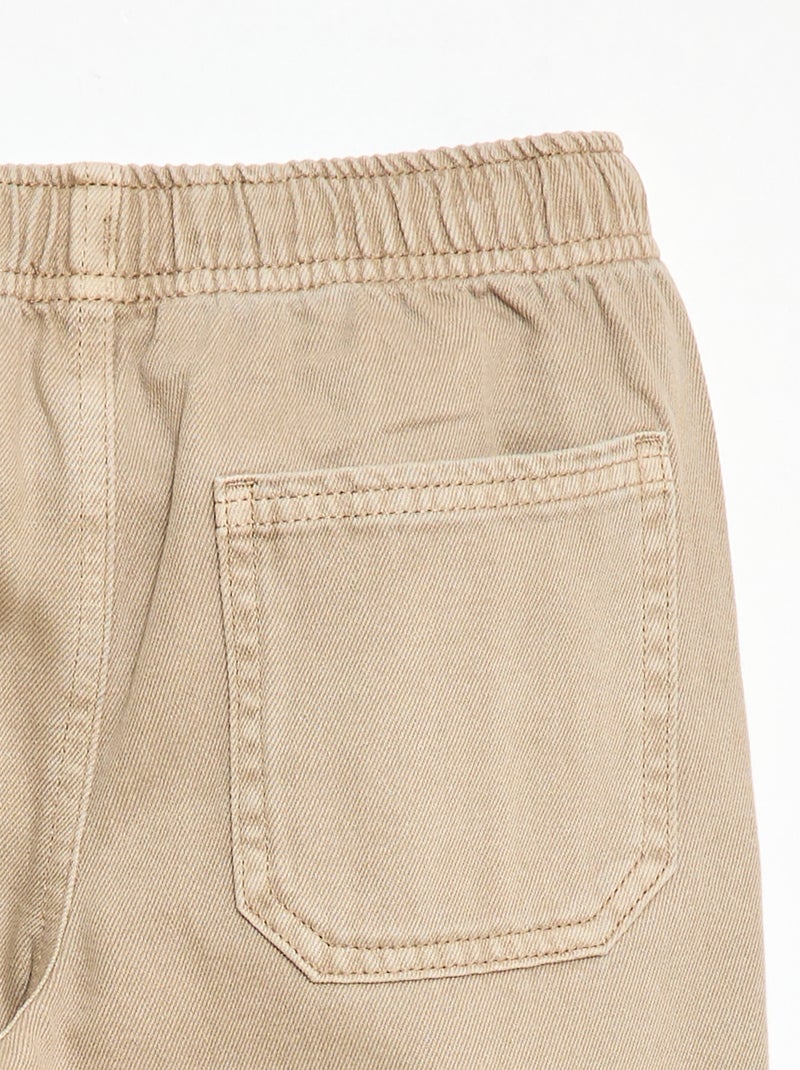 Joggingbroek met elastische tailleband en trekkoordjes Biege - Kiabi