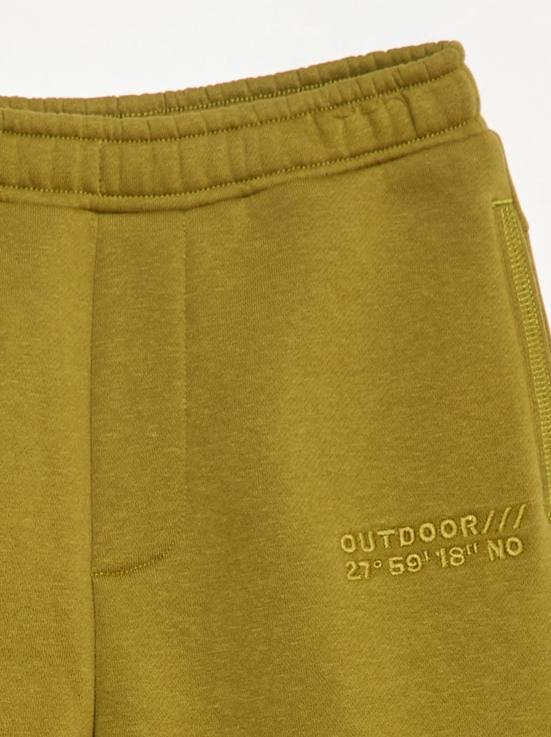 Joggingbroek met geborduurde tekst Groen - Kiabi