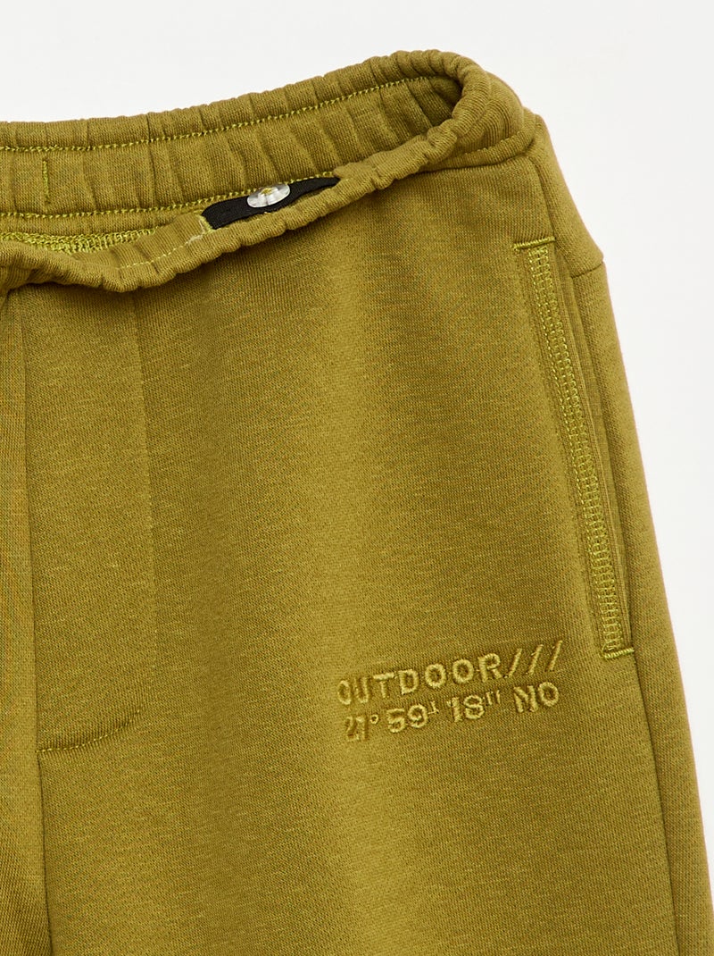 Joggingbroek met geborduurde tekst Groen - Kiabi