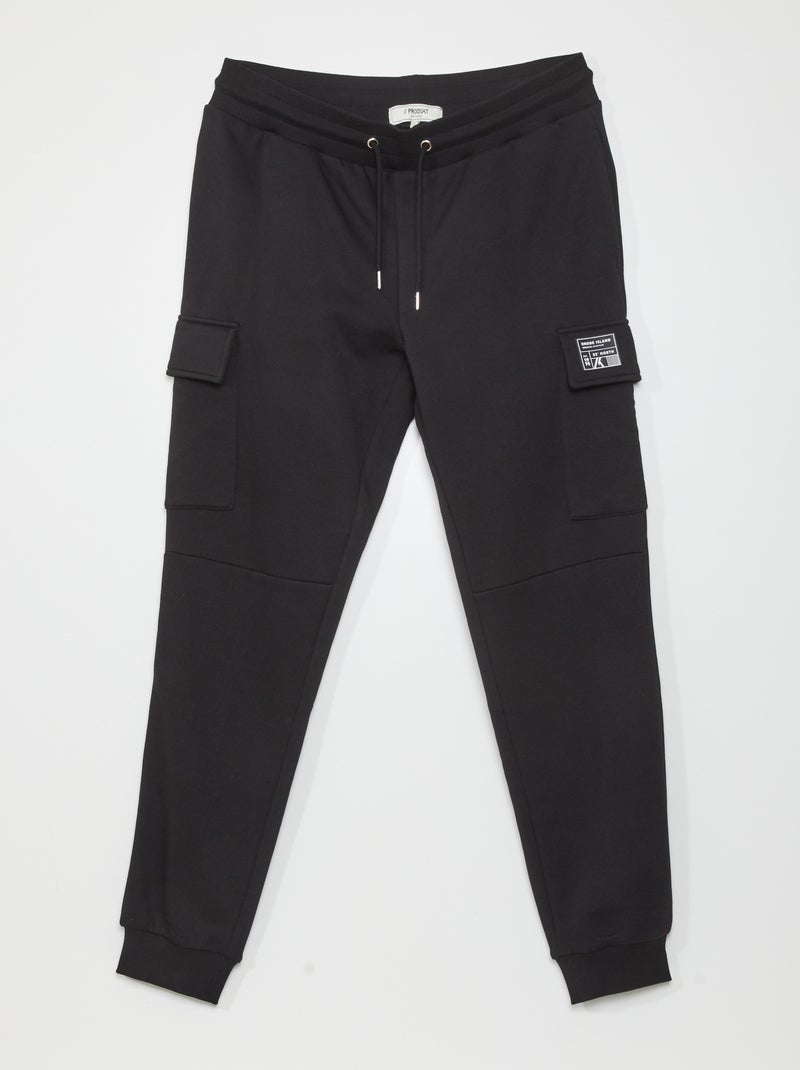 Joggingbroek met klepzakken ZWART - Kiabi