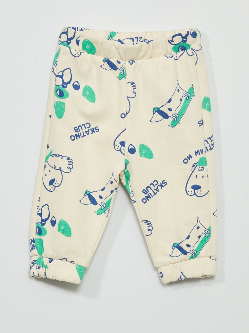 Joggingbroek met print WIT - Kiabi