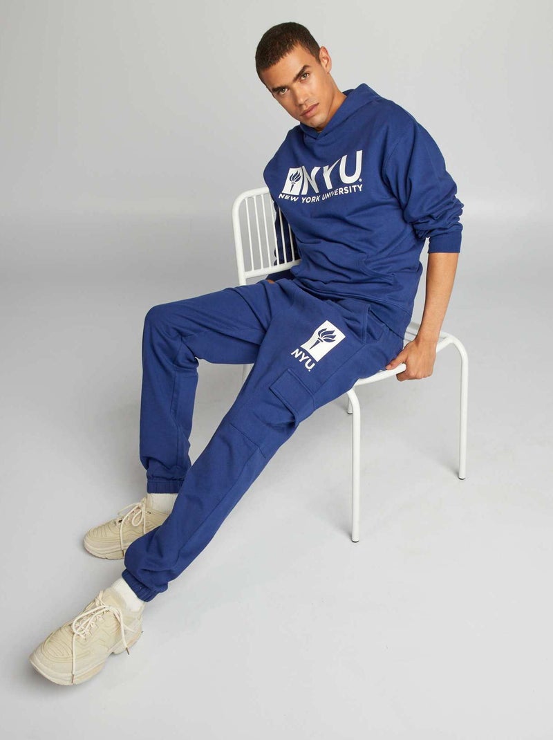 Joggingbroek met tekstopdruk 'New York University' BLAUW - Kiabi