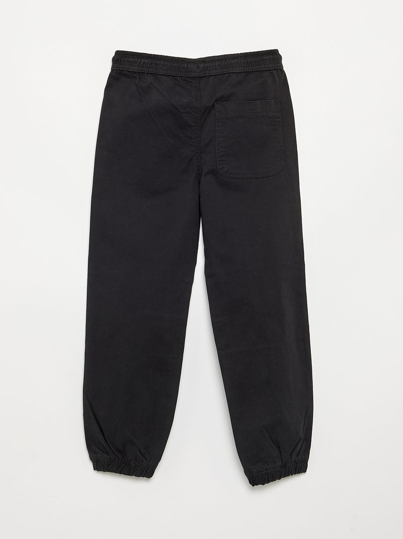 Joggingbroek met trekkoordjes Zwart - Kiabi