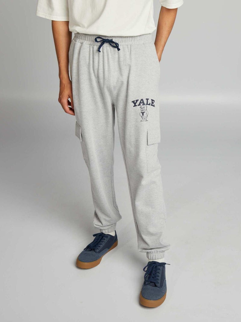Joggingbroek met YALE-tekstopdruk GRIJS - Kiabi