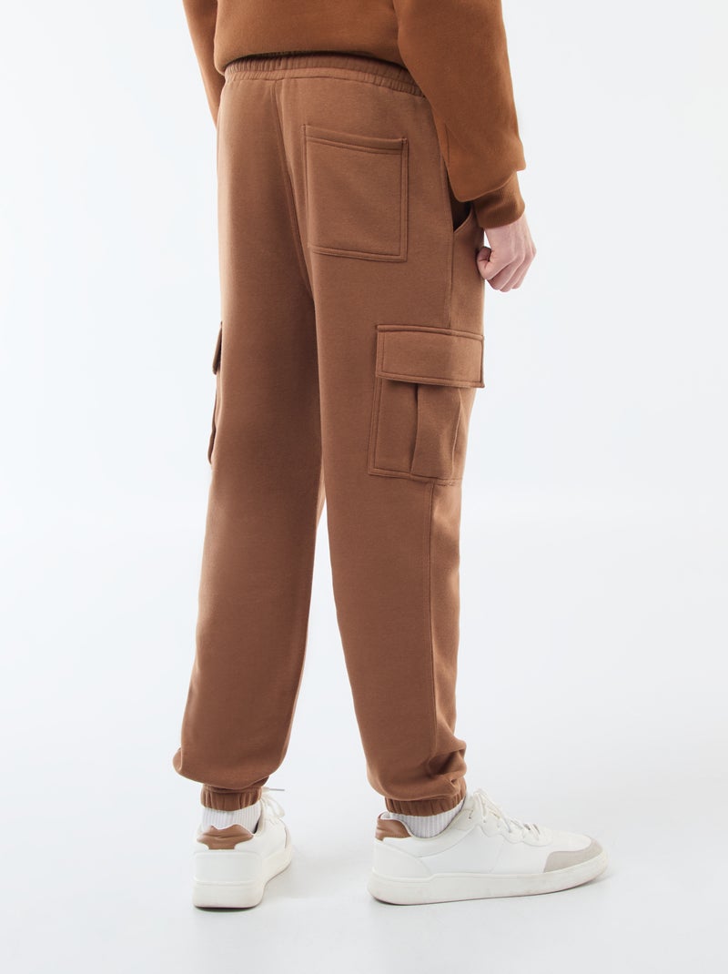 Joggingbroek met zachte, opgeruwde binnenzijde Bruin - Kiabi