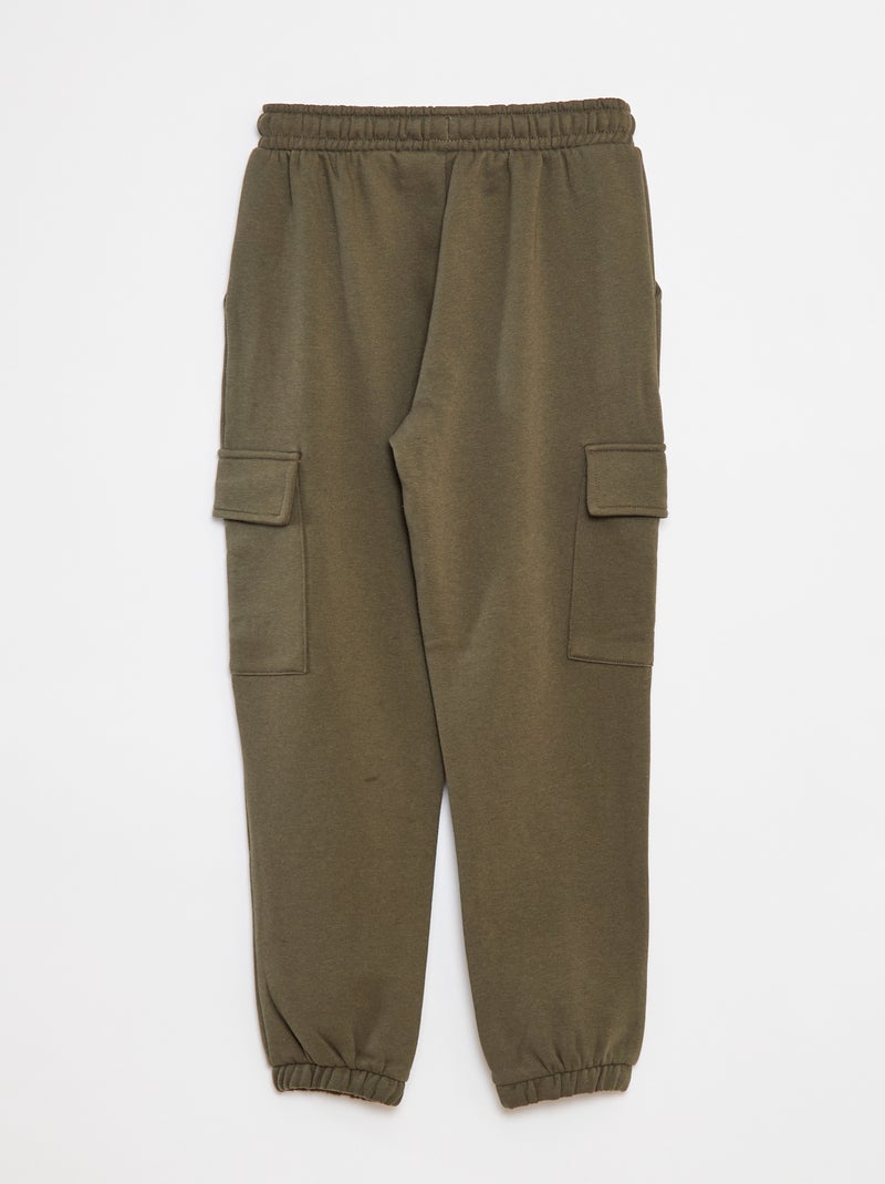 Joggingbroek met zachte, opgeruwde binnenzijde Kaki - Kiabi