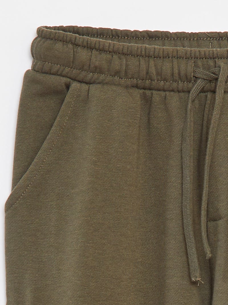 Joggingbroek met zachte, opgeruwde binnenzijde Kaki - Kiabi