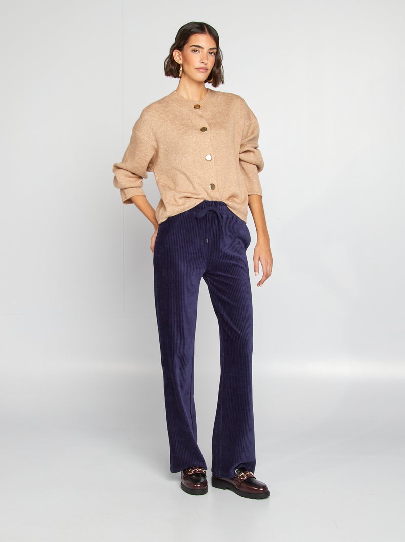 Joggingbroek van corduroy BLAUW - Kiabi