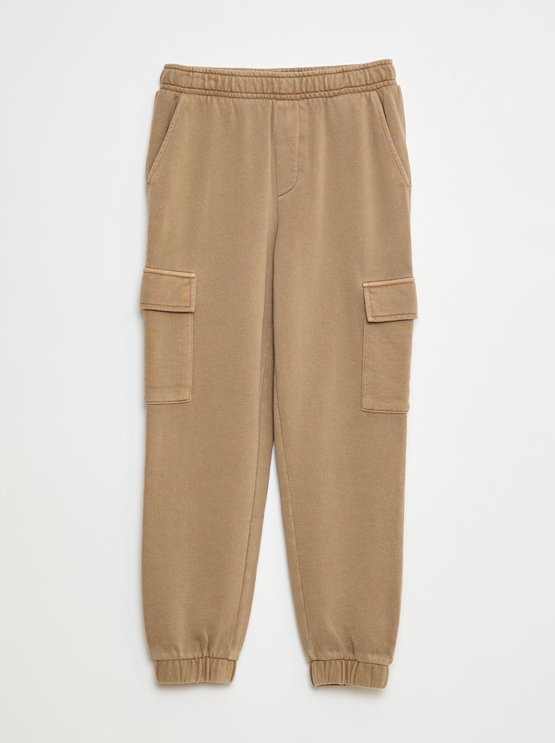 Joggingbroek van dunne fleece met zakken Biege - Kiabi