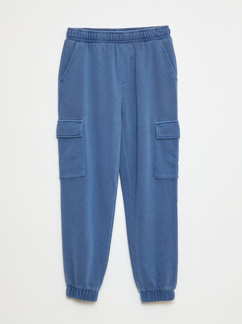 Joggingbroek van dunne fleece met zakken Blauw - Kiabi