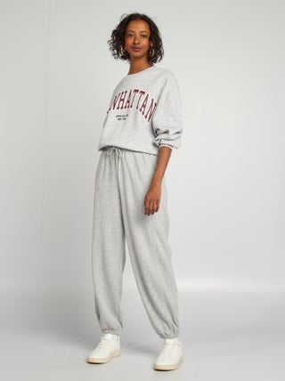 Joggingbroek van dunne sweatstof - pofmodel
