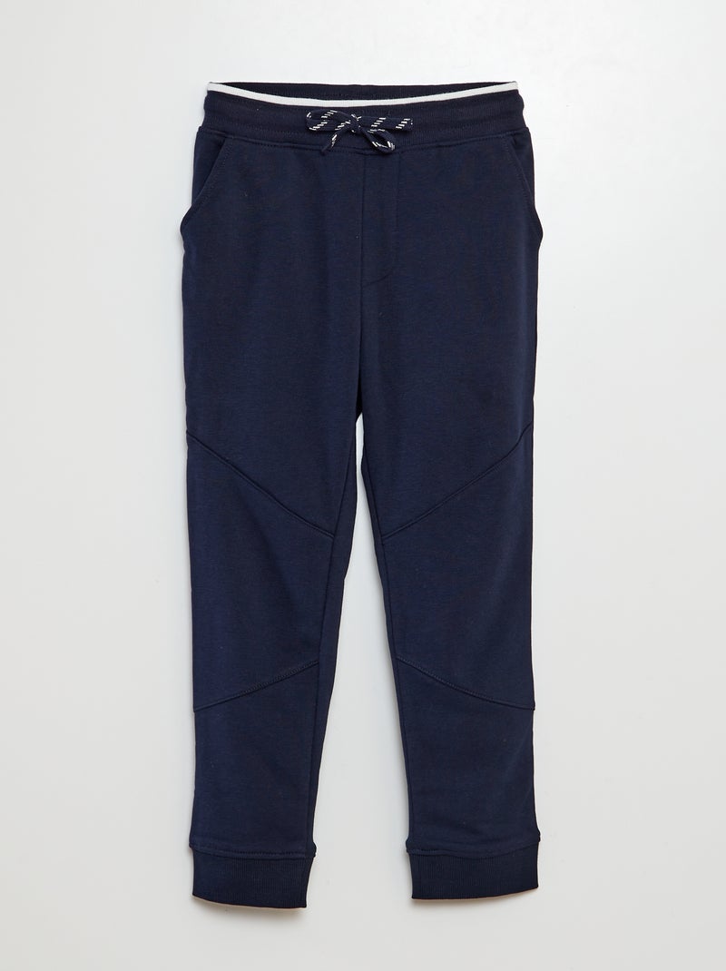 Joggingbroek van effen, dunne sweatstof BLAUW - Kiabi