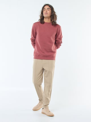 Joggingbroek van effen piquétricot