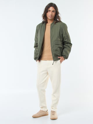 Joggingbroek van effen piquétricot