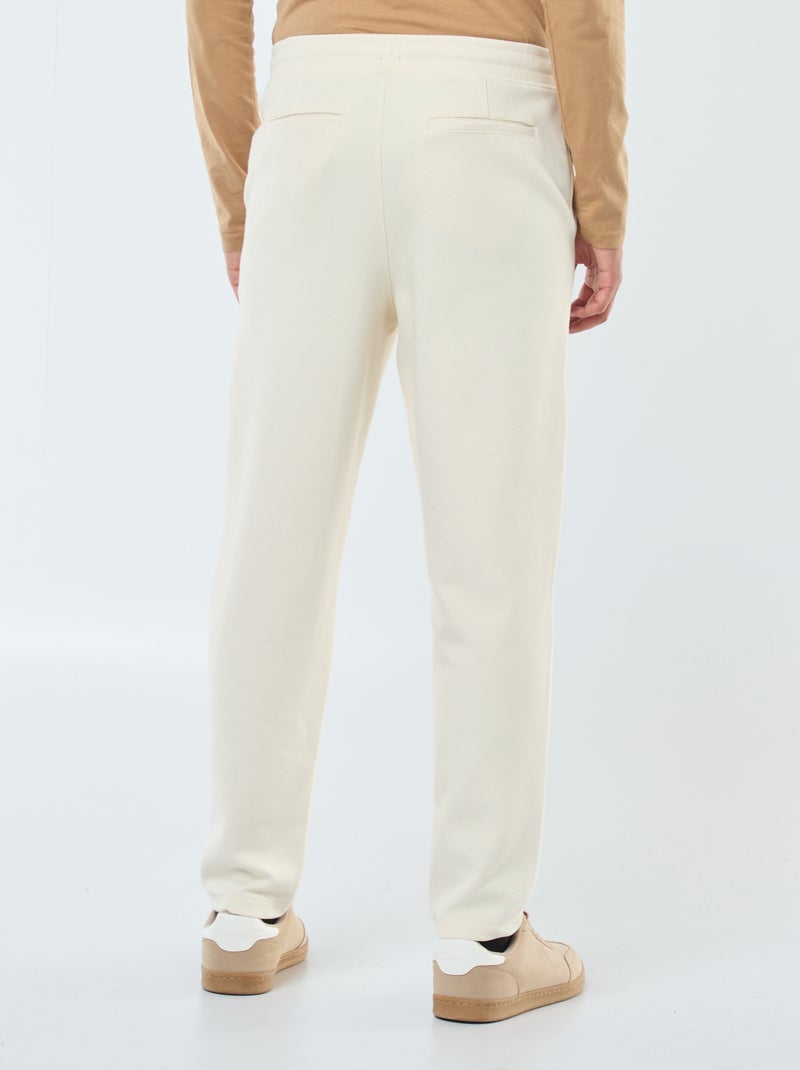 Joggingbroek van effen piquétricot Wit - Kiabi
