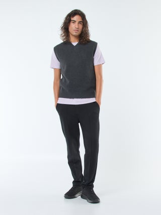Joggingbroek van effen piquétricot