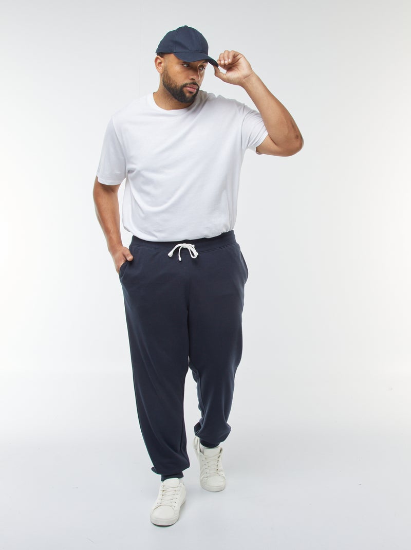 Joggingbroek van effen sweatstof Blauw - Kiabi