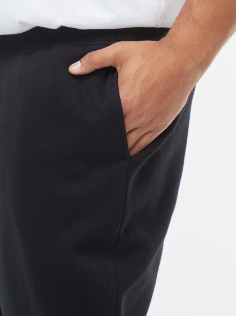 Joggingbroek van effen sweatstof zwart - Kiabi