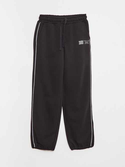 Joggingbroek van french terry met contrasterend biaisbandje - Kiabi
