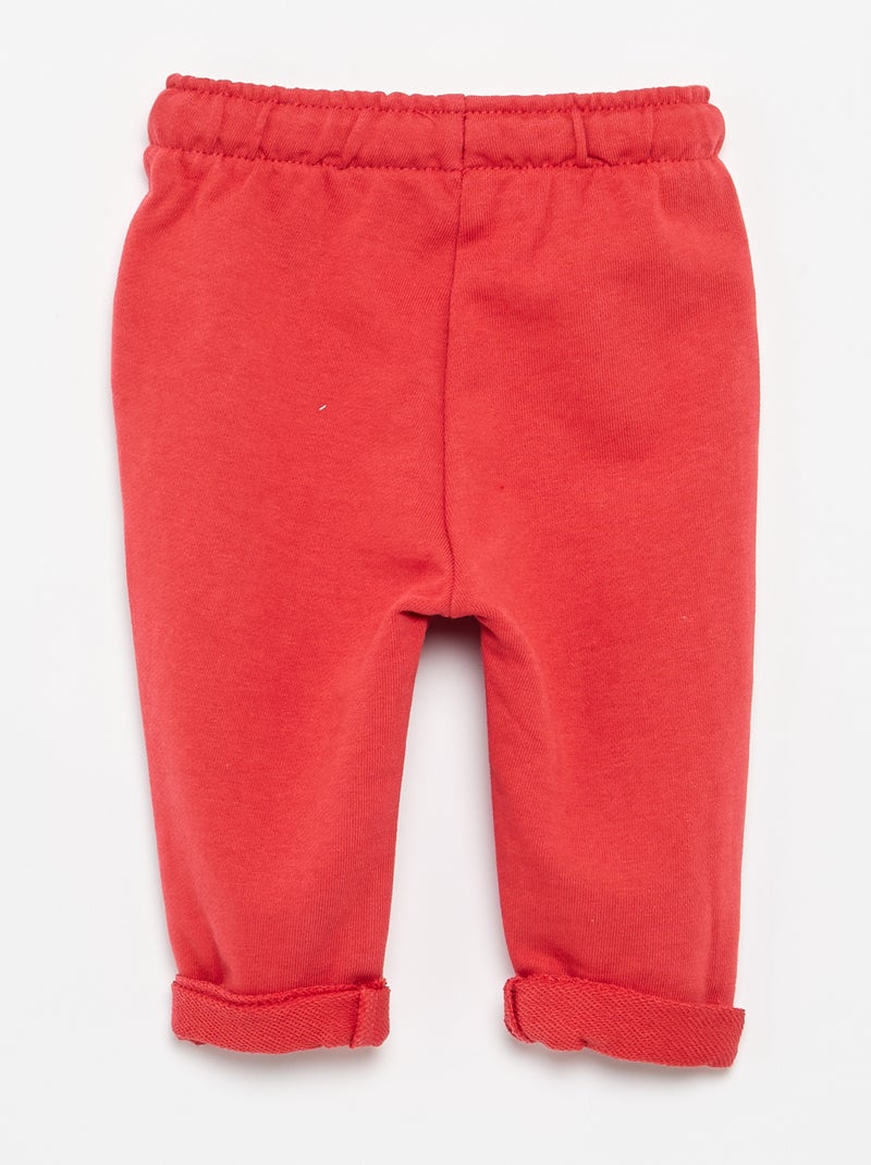 Joggingbroek van french terry Rood - Kiabi