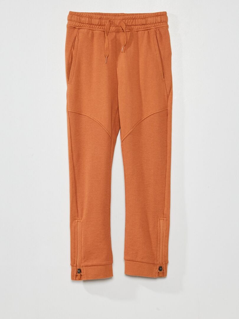 Joggingbroek van jersey BRUIN - Kiabi