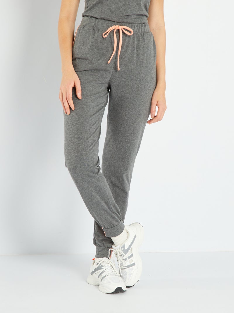 Joggingbroek van jerseystof antraciet - Kiabi