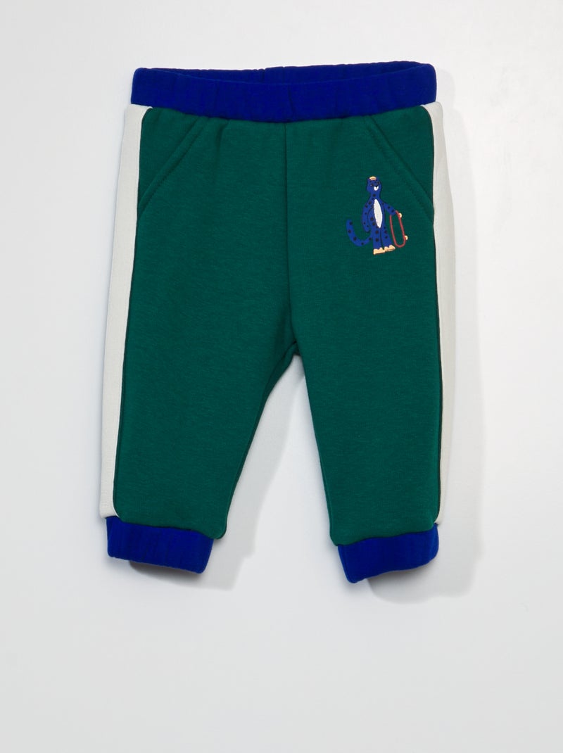 Joggingbroek van joggingstof met print GROEN - Kiabi