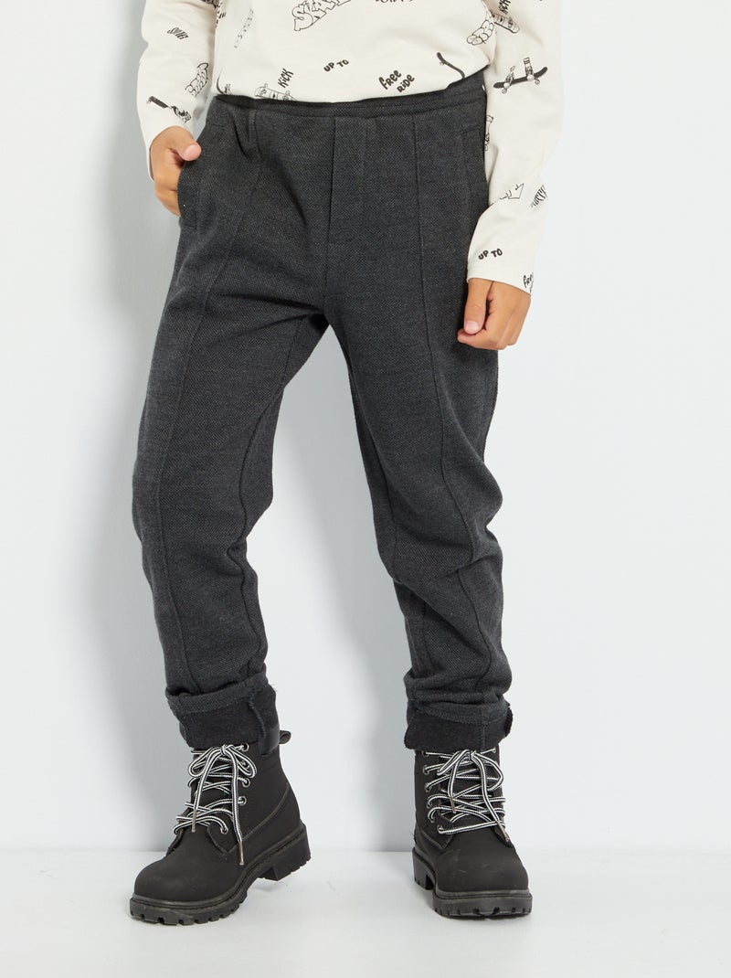 Joggingbroek van keperstof GRIJS - Kiabi