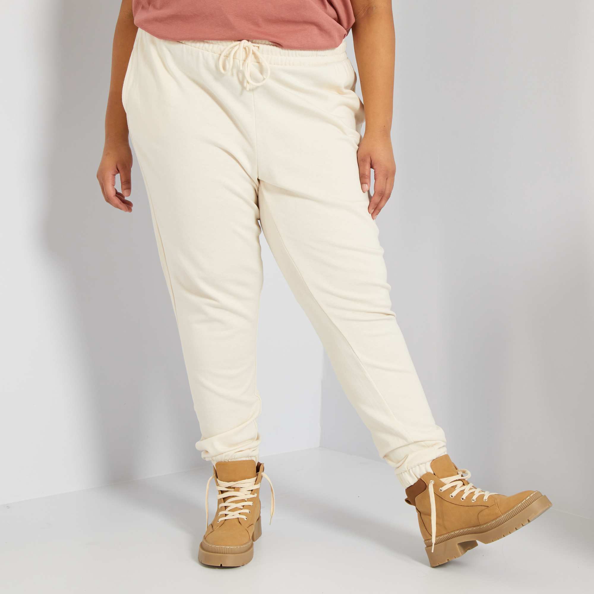 Joggingbroek van molton Dames Size+ - WIT - Kiabi - 10,00€