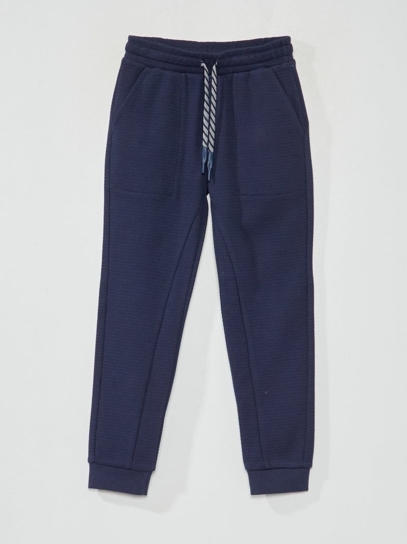 Joggingbroek van piquékatoen - Nauwsluitend model blauw - Kiabi