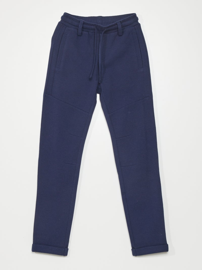 Joggingbroek van piquékatoen blauw - Kiabi