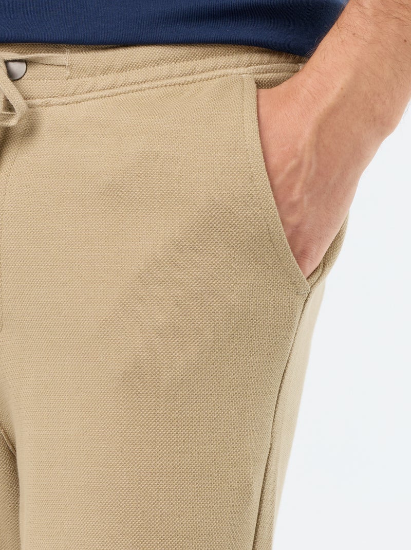 Joggingbroek van piquéstof Biege - Kiabi