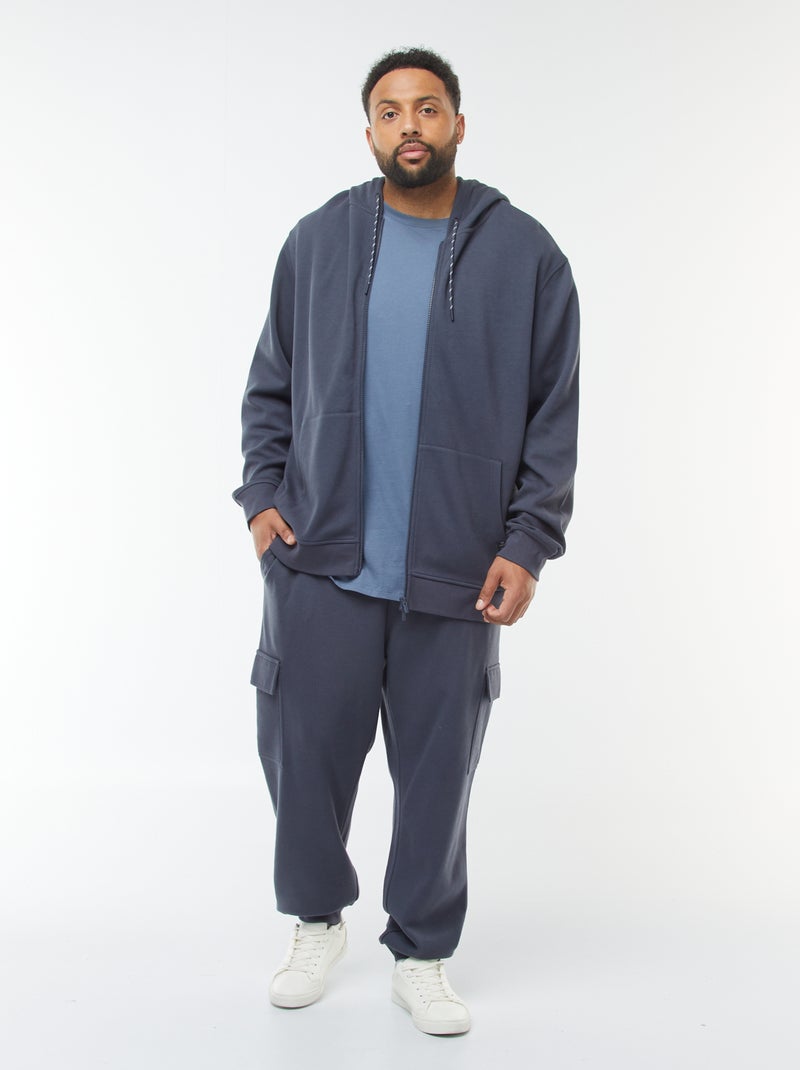 Joggingbroek van piquéstof met klepzakjes Blauw - Kiabi