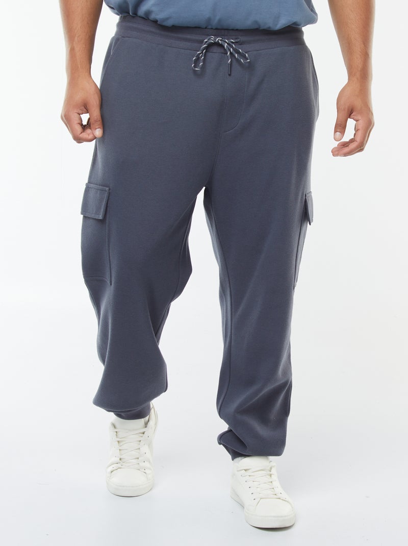Joggingbroek van piquéstof met klepzakjes Blauw - Kiabi
