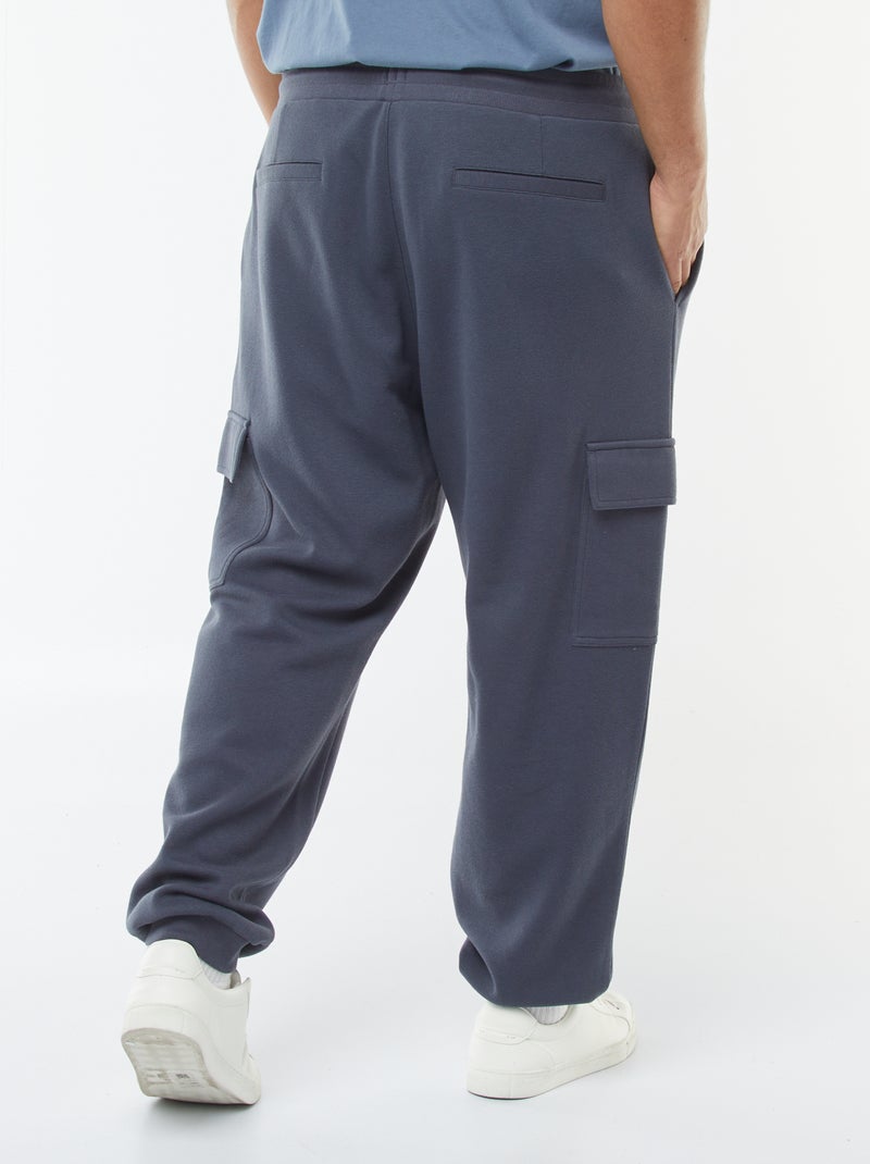 Joggingbroek van piquéstof met klepzakjes Blauw - Kiabi