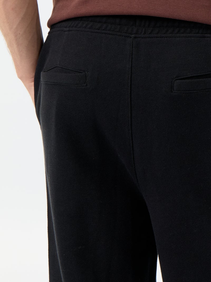 Joggingbroek van piquéstof Zwart - Kiabi