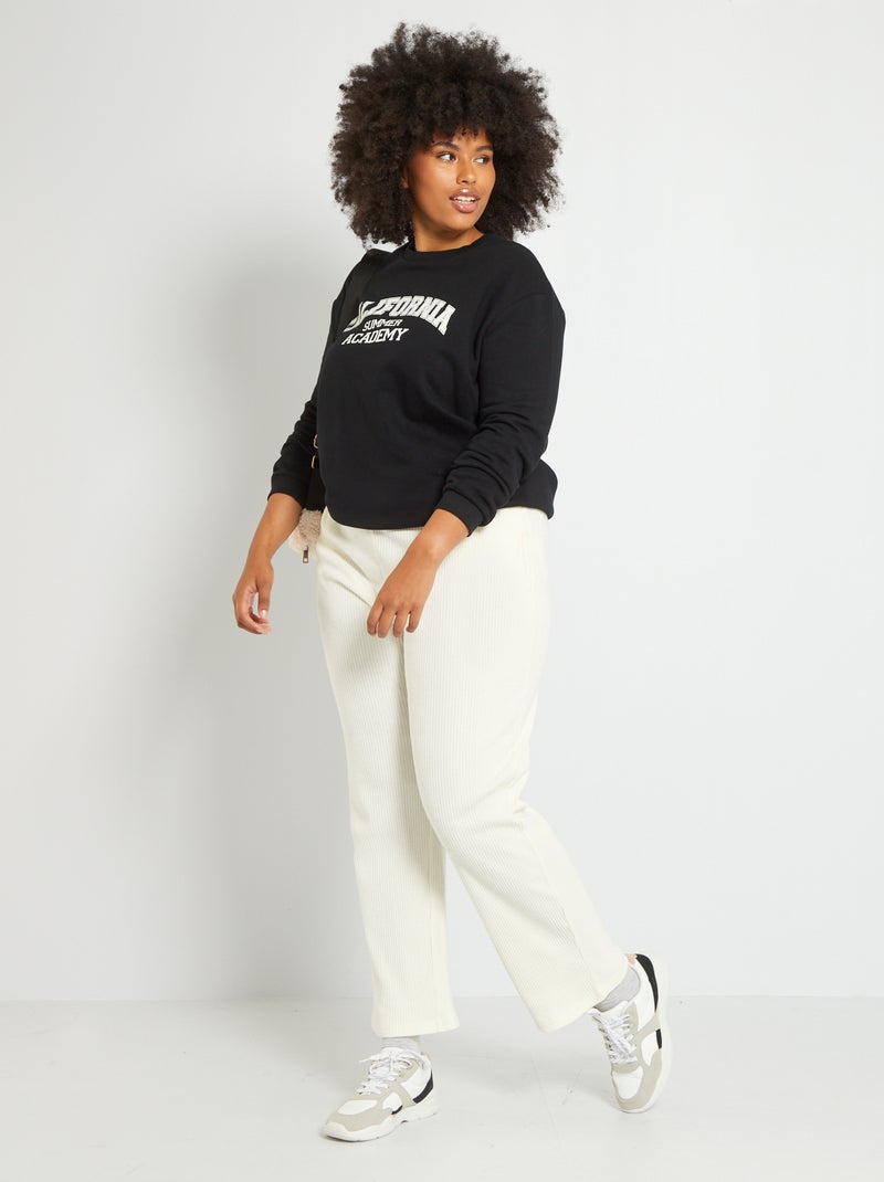 Joggingbroek van ribstof WIT - Kiabi