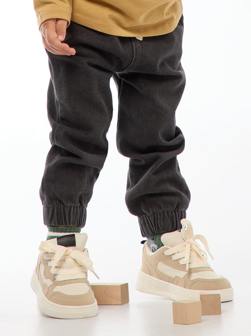 Joggingbroek van spijkerstof Grijs - Kiabi