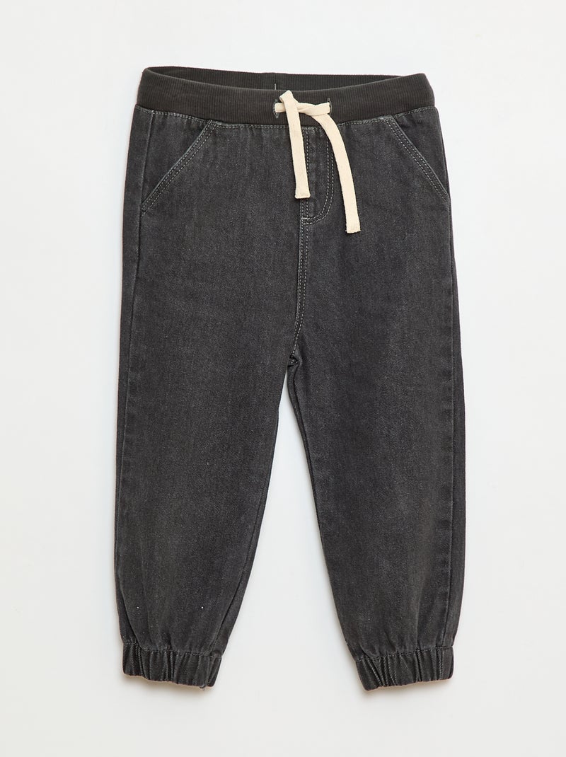 Joggingbroek van spijkerstof Grijs - Kiabi