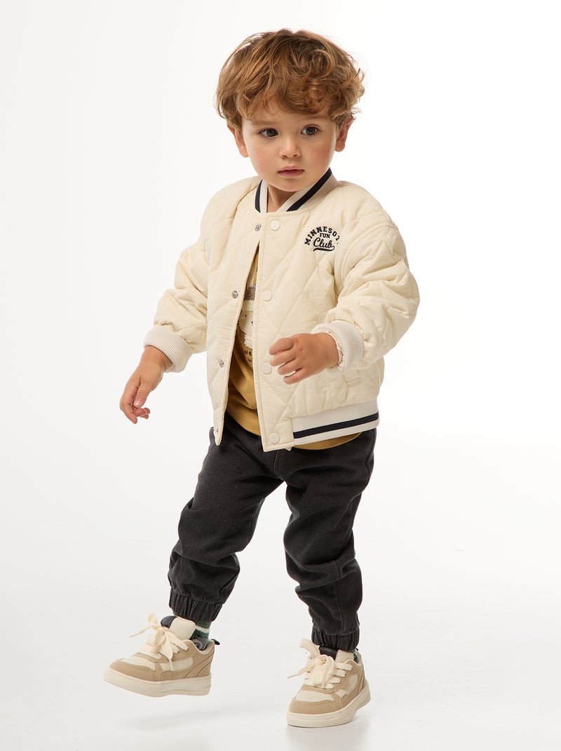 Joggingbroek van spijkerstof Grijs - Kiabi