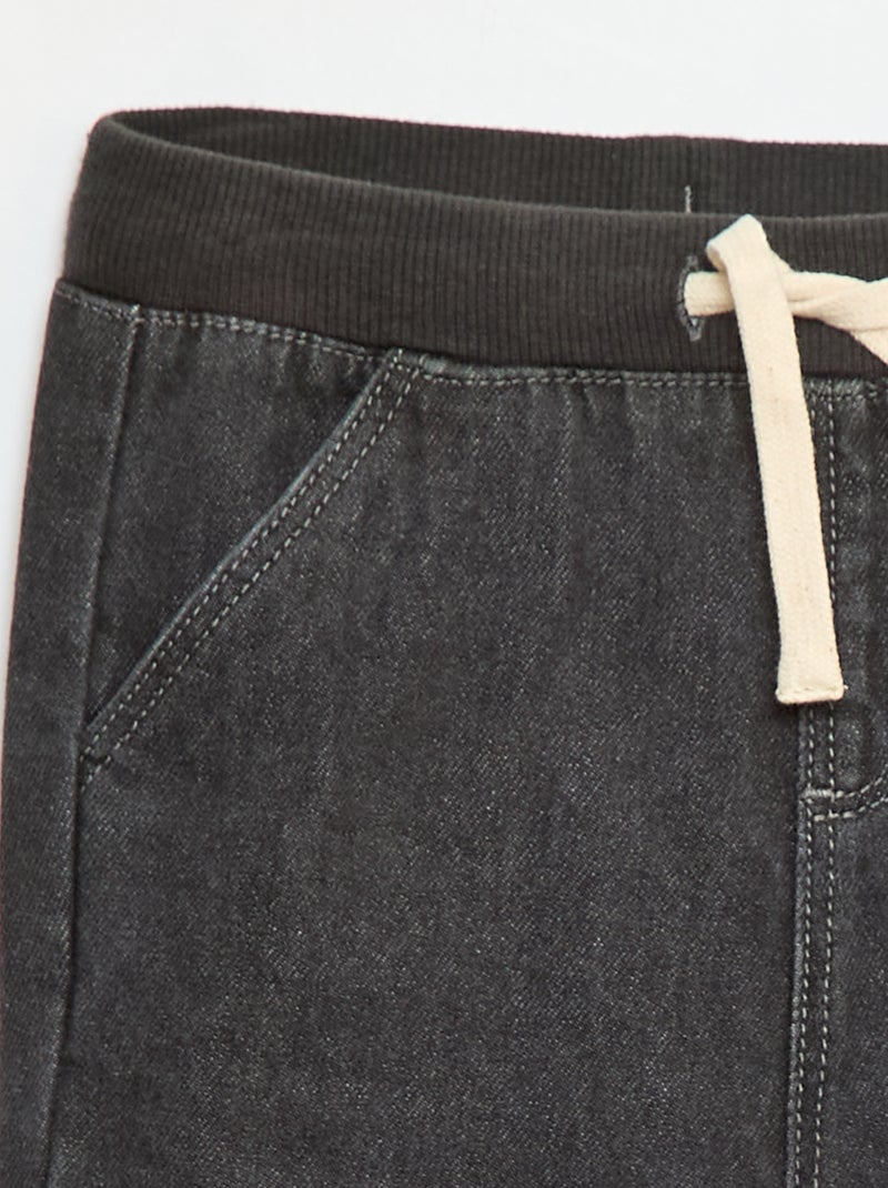 Joggingbroek van spijkerstof Grijs - Kiabi