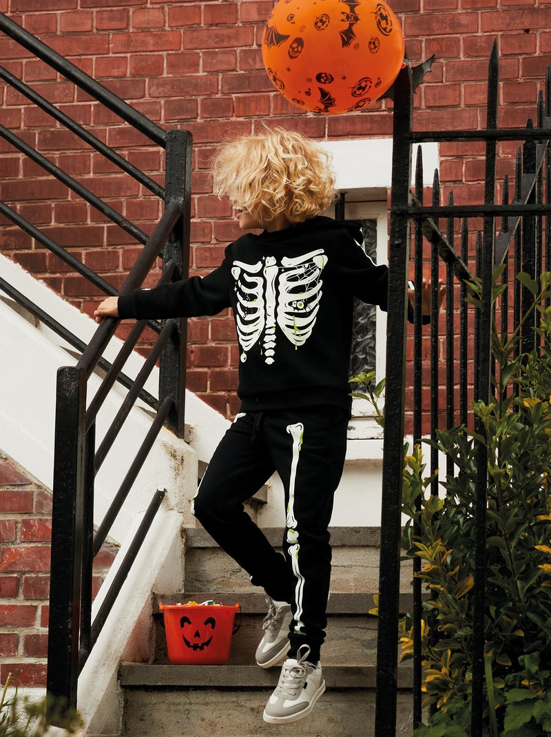 Joggingbroek van sweatstof - Halloween ZWART - Kiabi